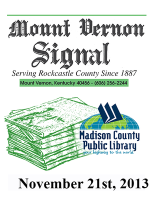 cover image of Mount Vernon Signal 11/21/2013